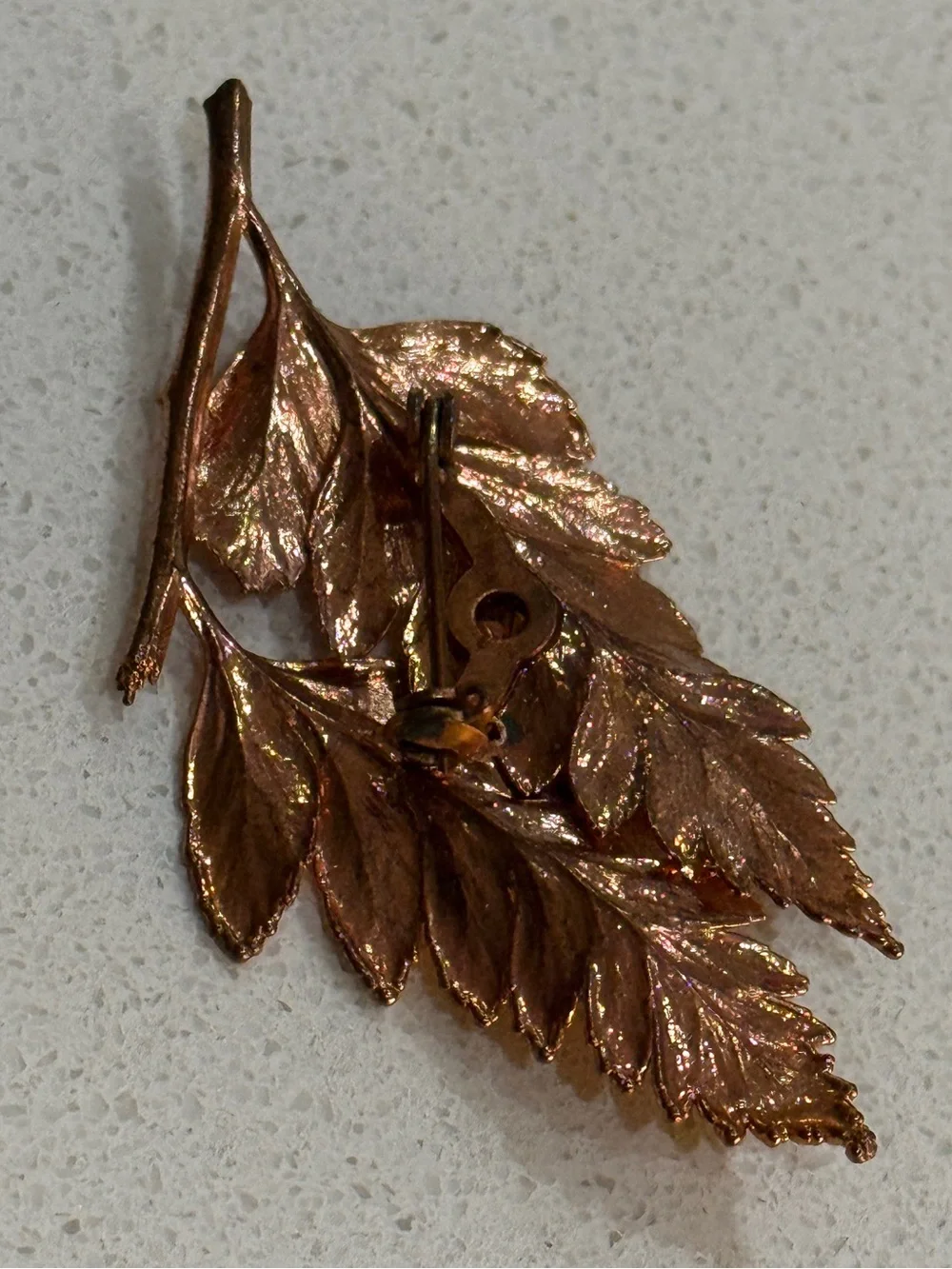Delicate Copper Leaf Brooch Pin - Women's Jewelry